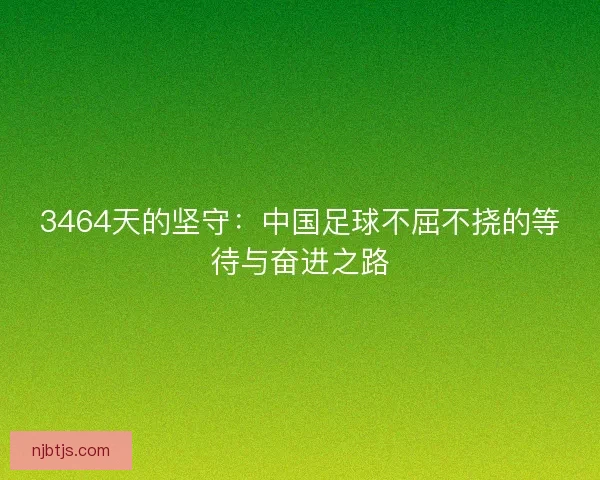3464天的坚守：中国足球不屈不挠的等待与奋进之路
